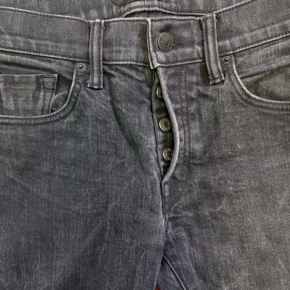 TOM FORD Slim Black Ankle Jeans W/Raw Hem - 4 (3 hidden) Buttons - Picture 4 of 10